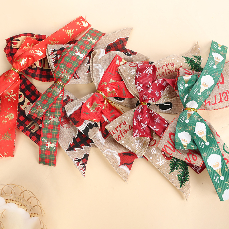 Christmas decorations, Christmas DIY handicrafts, bow decorations, ribbon gifts, flower gift boxes, bows details Picture