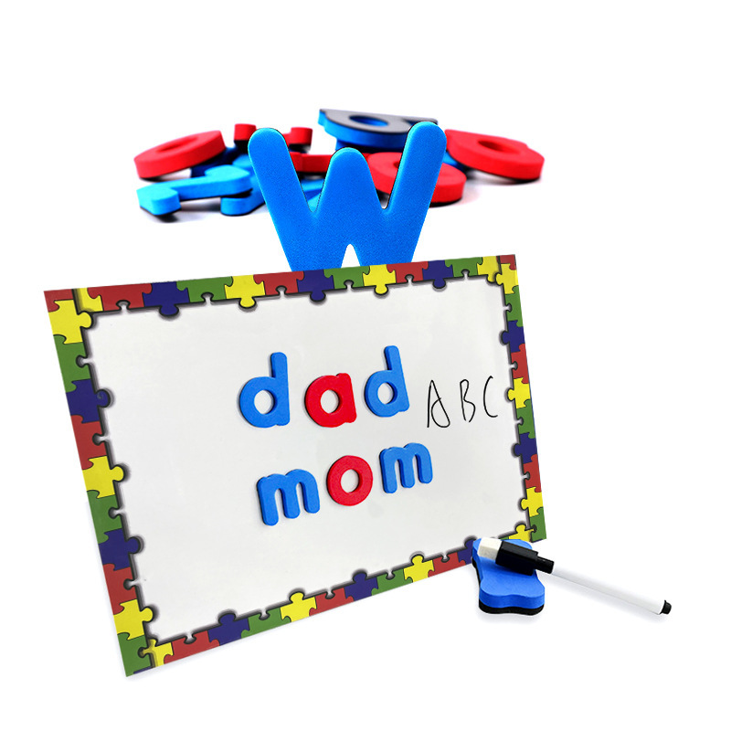 Hongbo Creative Magnetic stickers, cartoon letter magnetic stickers, colorful English and number magnetic stickers, sponge EVA refrigerator stickers Item Picture