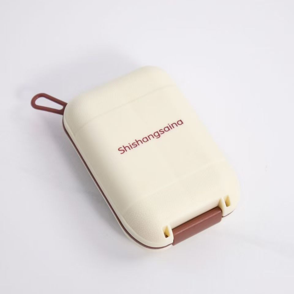 Cross-border double-layer small medicine box, packaging box, portable pill box, transparent 10-compartment sealed medicine storage box details Picture