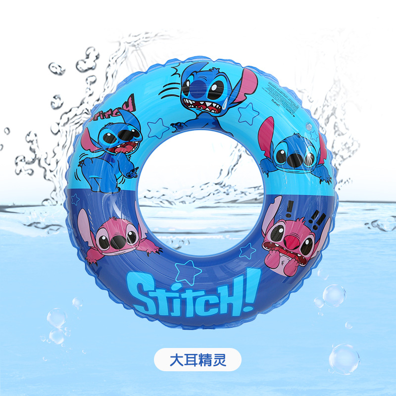 Thickened swimming ring, inflatable life buoy for children, cartoon baby swimming ring, printed little mermaid swimming ring details Picture