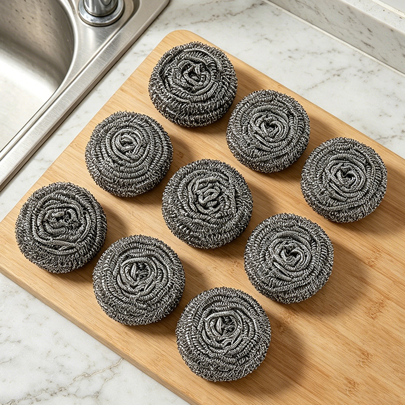 Steel wool balls, large household cleaning balls, kitchen dishwashing brushes, pot brushes, steel wool cleaning brushes, stainless steel wool balls