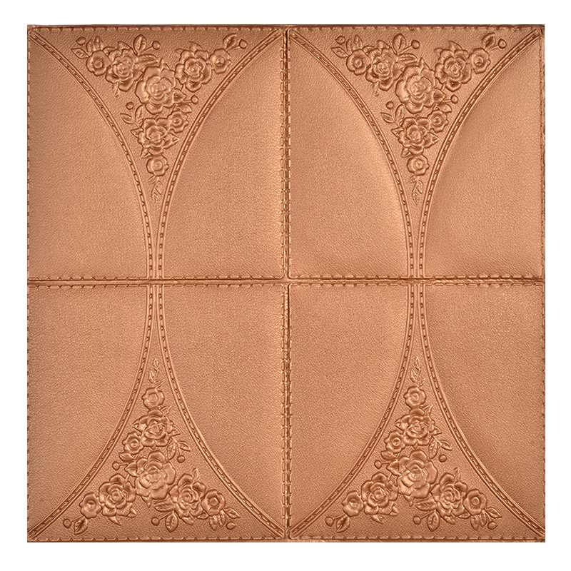 Brown Leather-Textured Pu Decorative Board Wallpaper Soft Wall Panel Moon Stone 180G Item Picture