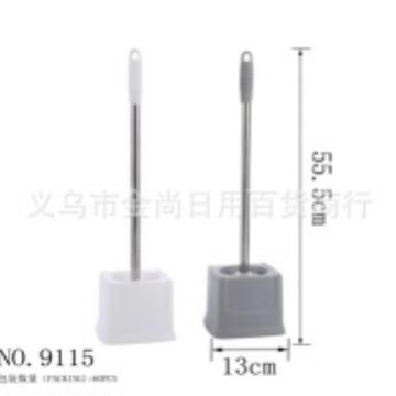 Light luxury toilet brush, household long-handled wall-mounted round head cleaning brush with base, bathroom toilet brush without blind spots details Picture