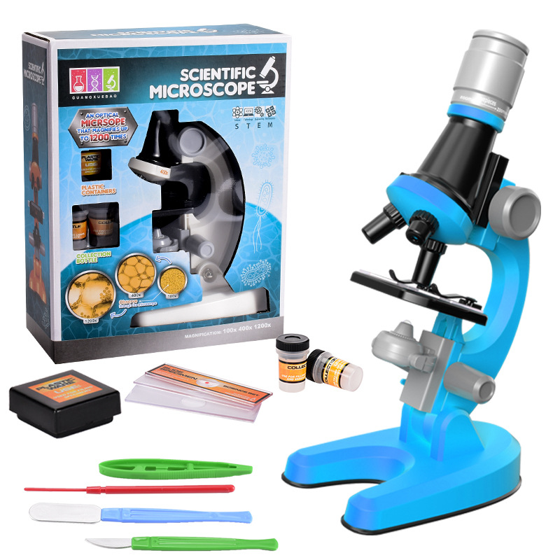 1200x children's mini microscope, high-definition and high-magnification scientific and educational experimental supplies, children's microscope Item Picture