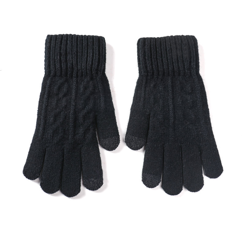 Winter touch screen warm gloves for men and women, Korean style versatile cold-proof outdoor skiing, cycling and fitness knitted woolen gloves Application Scenario