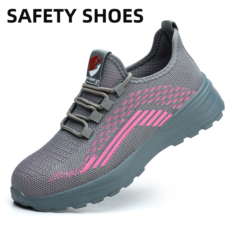 跨境新款劳保鞋透气防砸钢包头耐磨安全防护鞋夏季软底轻便