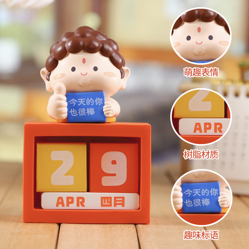 Creative design of small Buddha calendar ornaments, desktop wall calendar, calendar decoration, cartoon and cute Buddha ornaments wholesale Application Scenario