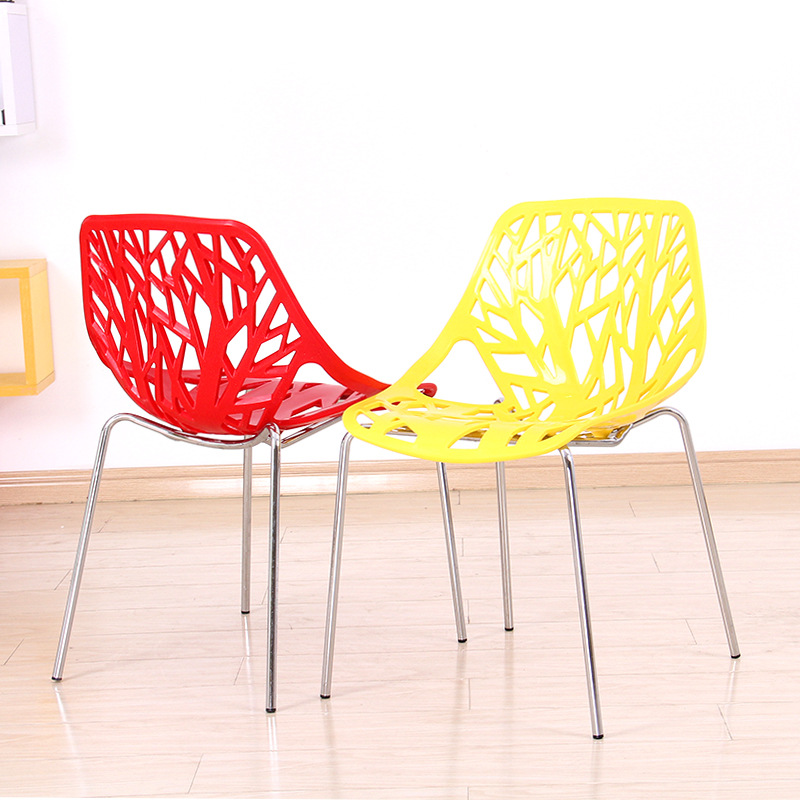 Starry Sky Simple and fashionable plastic backrest chair, casual outdoor PP eco-friendly thickened plastic chair, fast food stall hollowed-out chair details Picture