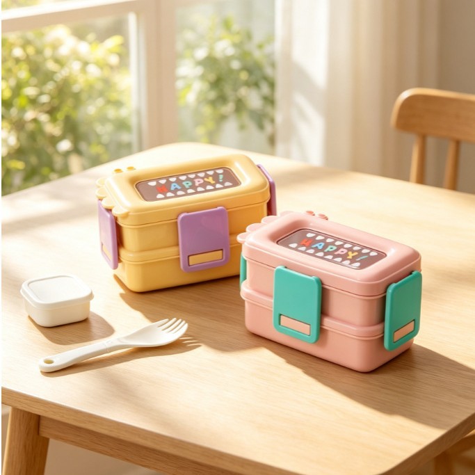 baby lunch box: Light Luxury crocodile cartoon insulated lunch box, double-sealed lunch box, student, office worker, picnic details Picture