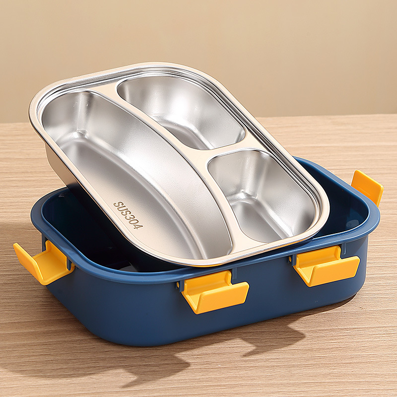 Microwave lunch box with compartments, office worker lunch box, heat-resistant and lightweight, student lunch box with separate compartments, stainless steel insulated lunch box Application Scenario