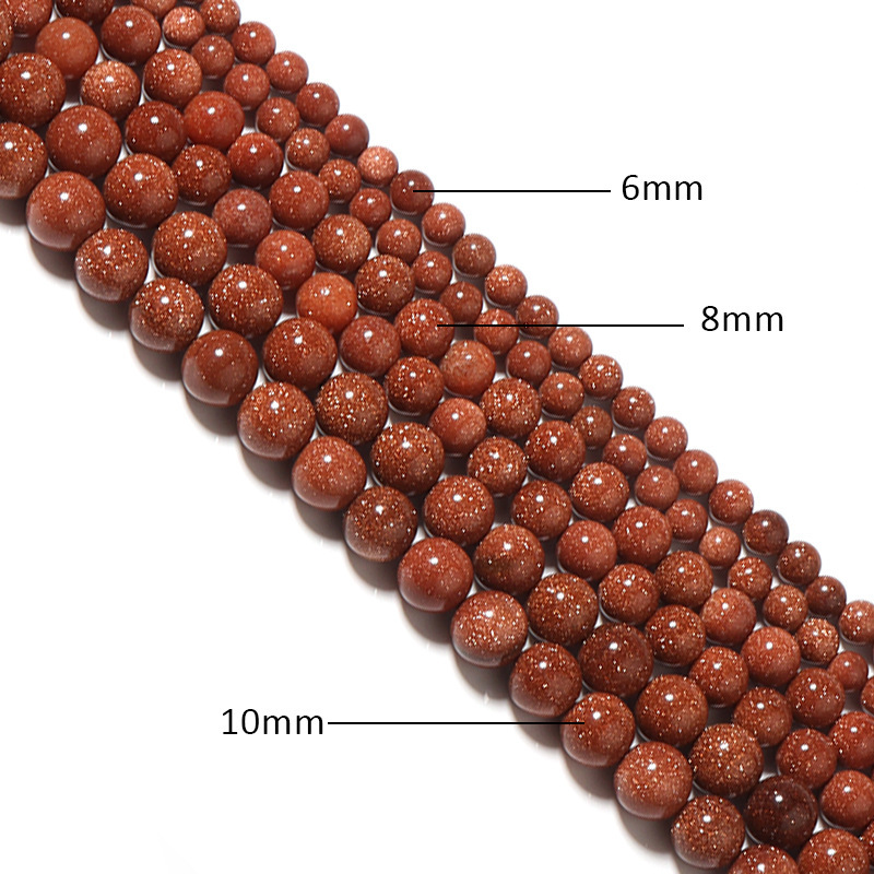 Wholesale of semi-finished products, natural gold sand stone loose beads, high-quality gold sand stone diy hand-strung beads, jewelry accessories, and Buddhist prayer beads Specification image