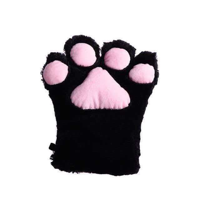 New cat paw cospiay glove yarn doll, cute and adorable plush paw winter warm gloves details Picture