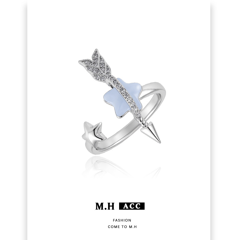 Cupid Star Arrow Ring Women's unique adjustable index finger ring, light luxury, niche personality, original design sense ring