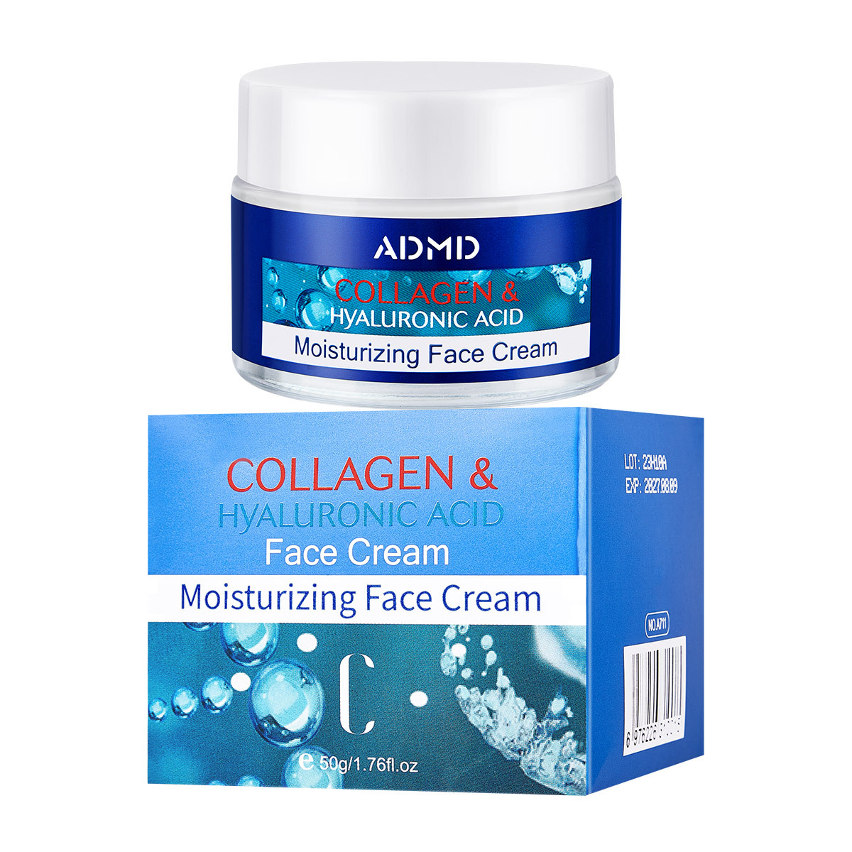 【外贸专供】ADMD胶原蛋白面霜补水保湿提亮肤色胶原蛋白面霜批发白底实物图