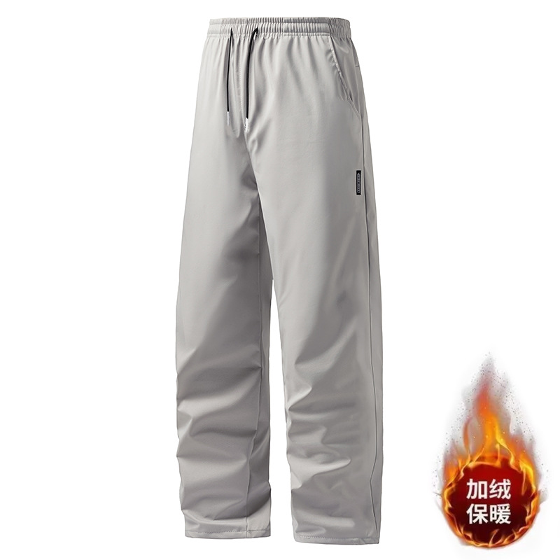 Men's casual pants with less shirt and fleece for warmth, winter thickened Korean-style large-sized cross-border straight-leg long pants, and sport pants Application Scenario