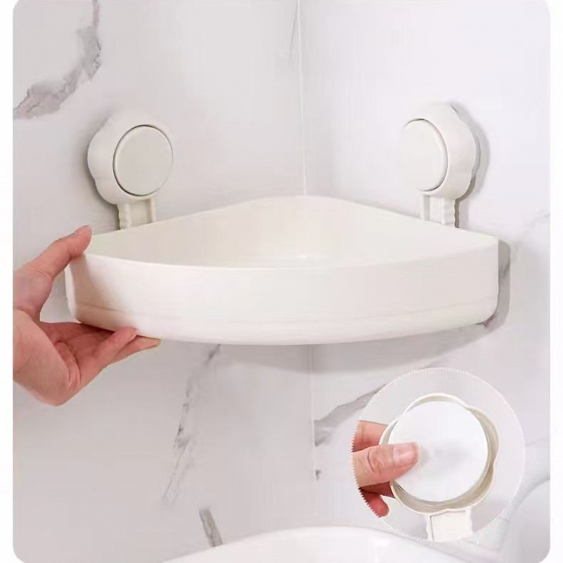 Bathroom Supplies Storage Rack On The Bathroom Wall, Corner Rack Without Drilling, Wall-Mounted Bathroom Rack Specification drawing