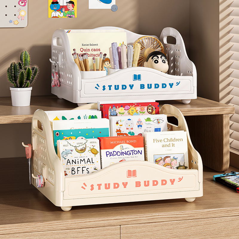 Children's picture book shelf, foldable desktop, study and bedroom storage rack, bookshelf, desk, book storage rack Application Scenario