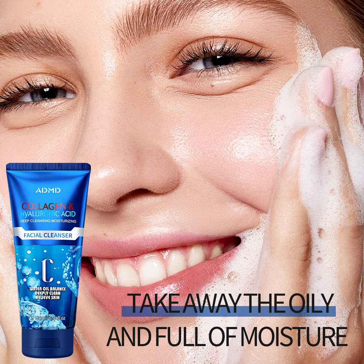 【 Exclusive for Foreign Trade 】ADMD Collagen Facial Cleanser Deeply cleanses pores, Gentle Facial Cleanser wholesale Specification image