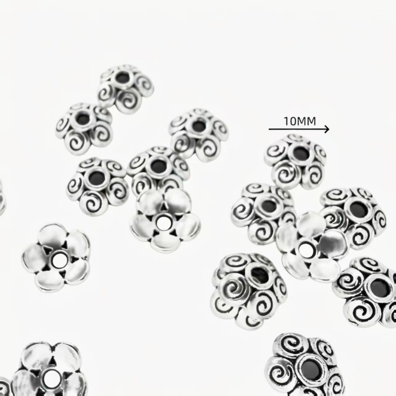 diy jewelry accessories: Zinc alloy retro beaded 10m flower stand, handcrafted bracelet, necklace spacer, universal stand