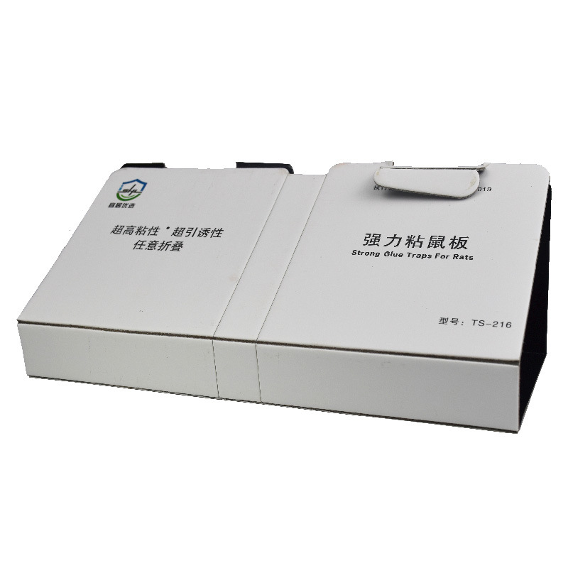 工厂销售宜居优选强力高端白胶PCO专用防蚊梯形折叠粘鼠板鼠屋白底实物图