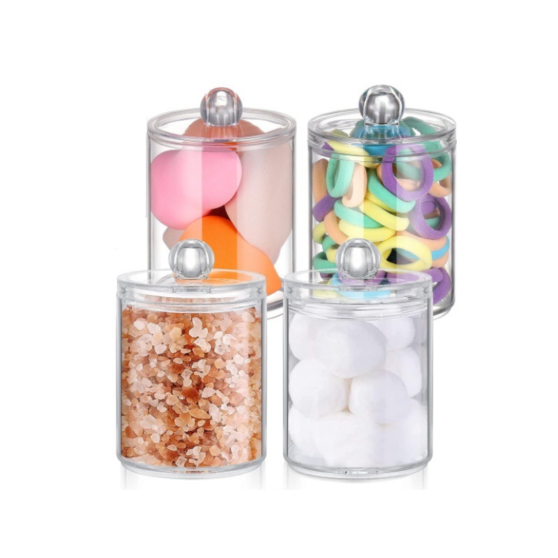 Cotton swab boxes, round cotton swab storage boxes, bathroom can storage cans, transparent toothpick boxes, dental floss boxes are selling well across borders details Picture