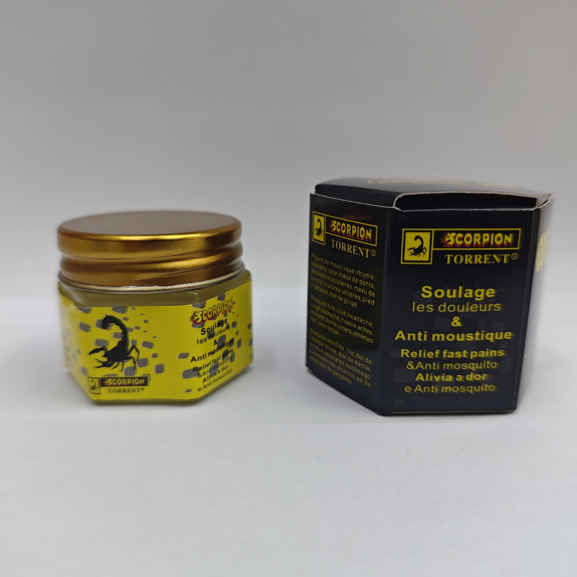 Only available in cross-border scorpion ointment cans for mosquito repellent, cooling, heatstroke prevention, itch relief, refreshing and brain-boosting plant fever-generating mint ointment 19g details Picture