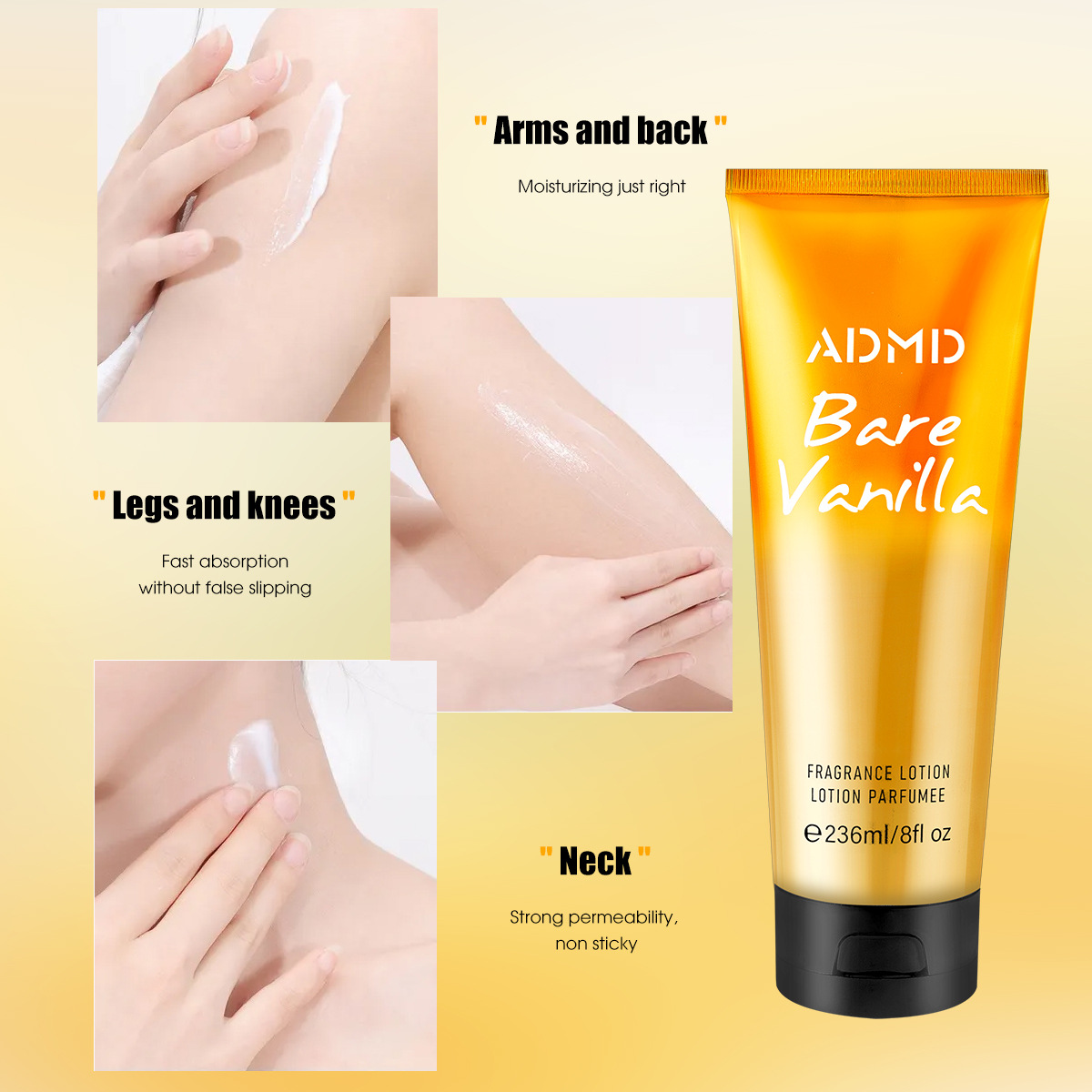 【 Exclusive for Foreign Trade 】ADMD Body Lotion Moisturizing and Warming Deep Moisturizing Lotion Deep Nourishing Skin Care Wholesale Application Scenario