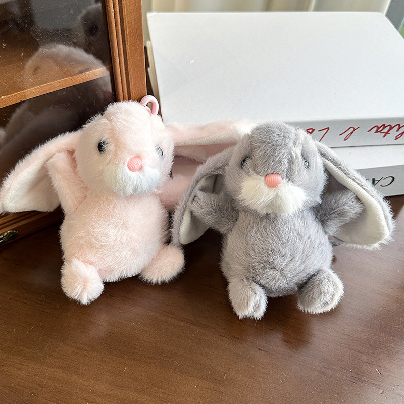 Sweet little rabbit dolls, comforting and accompanying long-haired, big-eared rabbit plush toys, keychains, bags, pendants, figurines, gifts details Picture