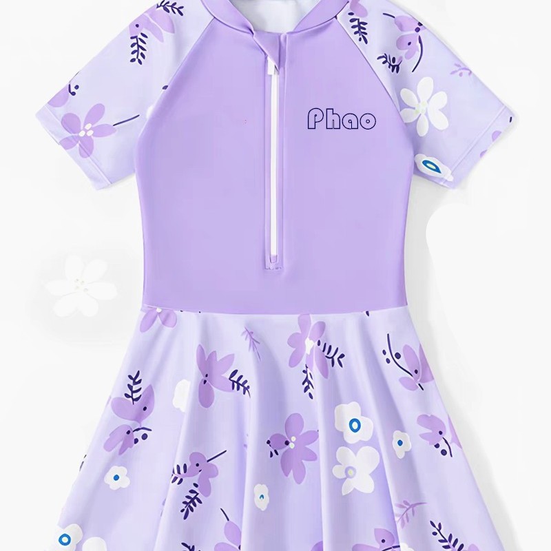 Traje de baño de una pieza para niños niñas trajes de baño lindos estilo de falda protección solar piscina entrenamiento speeddry resort bañador de playa Application Scenario
