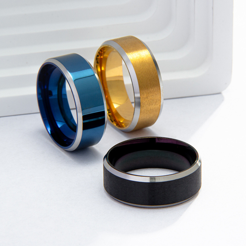 In 2025, Amazon cross-border jewelry supply: Simple and stylish stainless steel rings for men, wholesale of European and American jewelry and accessories