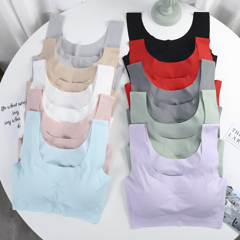The first-generation peace of mind one-piece ice silk seamless, frameless, large-sized beautiful vest sports bra for women Specification image