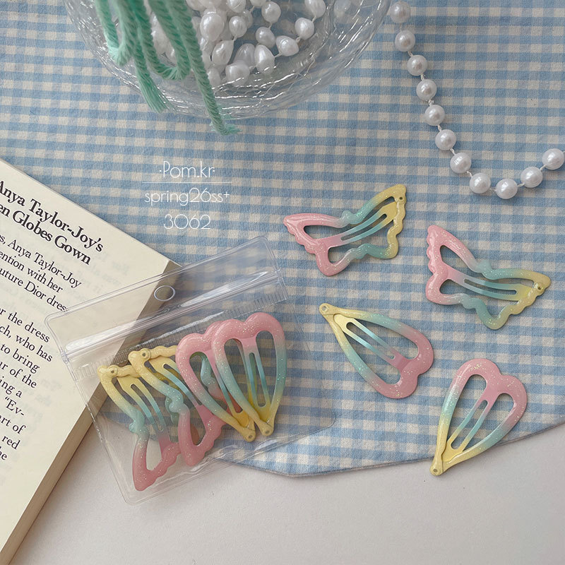 Colorful gradient hair clips, student and children's hair clips, cross-border clips