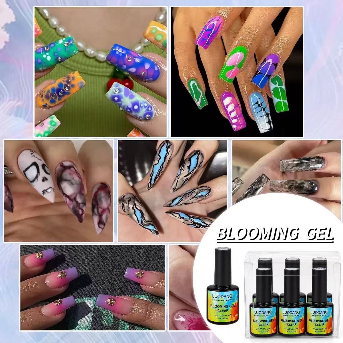Cross-border new color smudging glue 2026 New ink Color Smudging glue Transparent nail art special factory direct sales Application Scenario