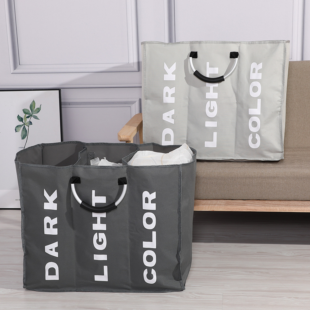 家用大容量分格装玩具脏衣服收纳袋防水防潮可折叠创意脏衣篮产品图