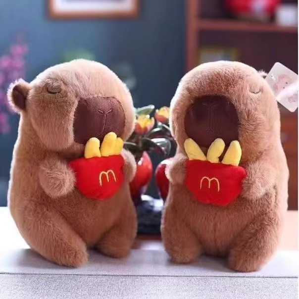 Cute brown capybara plush doll, soft and adorable pillow, children's toy, stuffed doll gift collection Application Scenario
