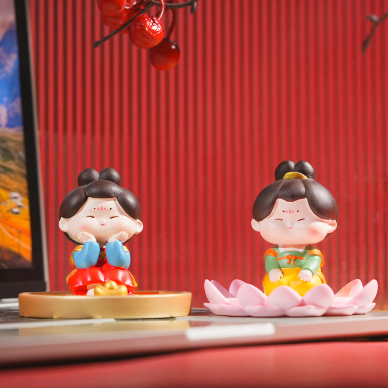 Chinese-style Tang Dynasty lady mobile phone stand, creative and cute home living room desktop decoration, small ornaments, resin handicrafts