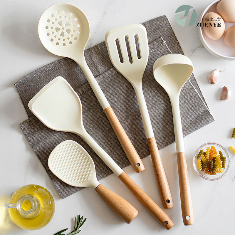 食品级硅胶厨具厨房烹饪工具炒铲汤勺中式铲Kitchen cooking tool