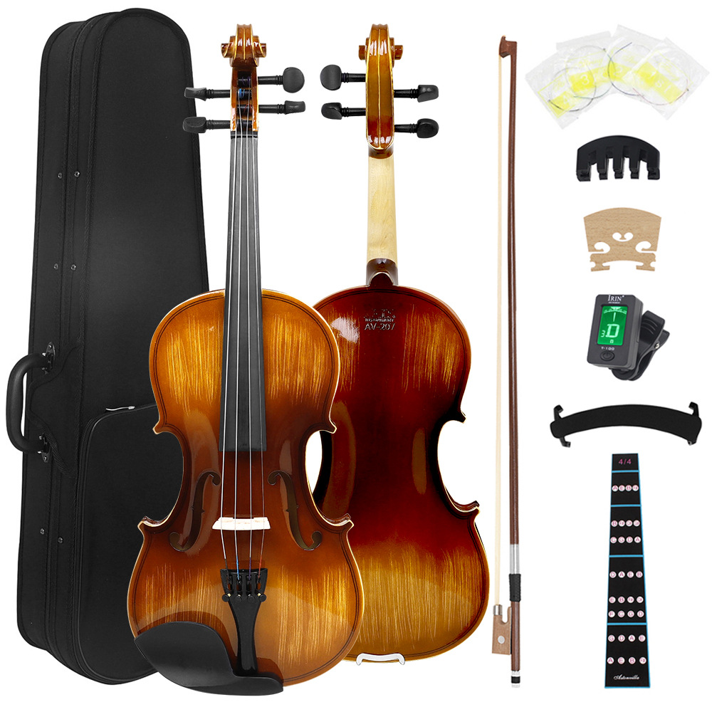 IRIN亮光小提琴实木小提琴成人初学4/4普及小提琴合板小提琴厂家