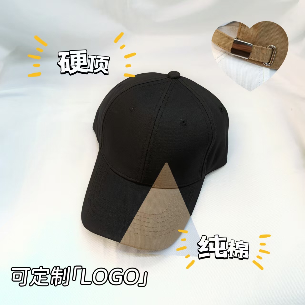 爆款棒球帽刺绣鸭舌帽广告帽LOGO印花纯棉棒球帽男女遮阳批发帽子