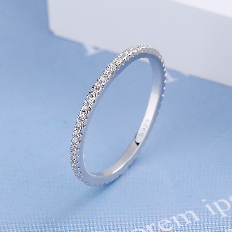 Geometric ring, electroplated full diamond, single-row diamond, ins, Japanese and Korean light luxury style, niche loose-fitting ring Specification image