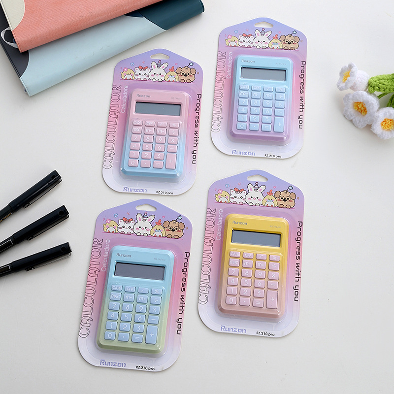 210PRO Dopamine Portable 8-digit Calculator, cute gradient, thin and light, high appearance level office stationery calculator details Picture