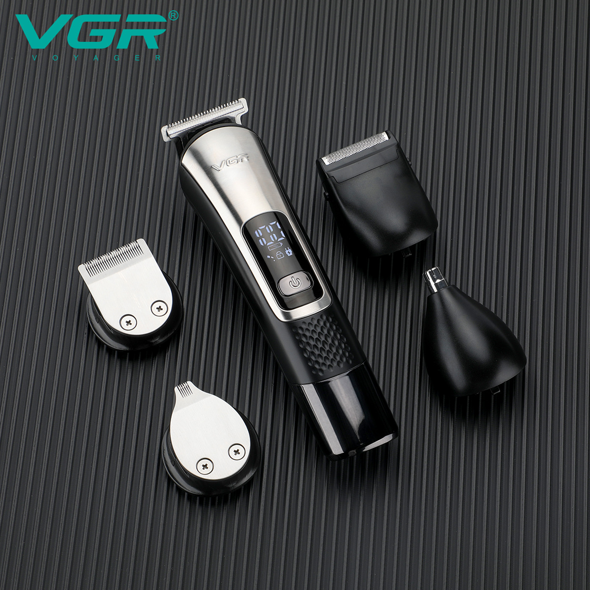 VGR111跨境批发五合一男士护理油头雕刻电推子剃头发理发器套装 details Picture