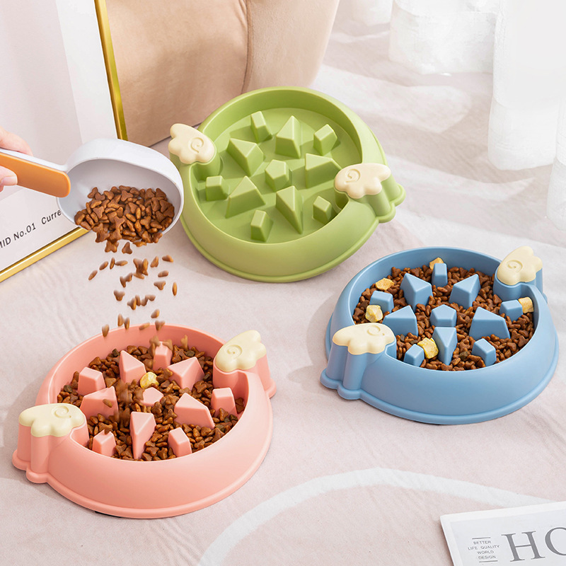 Wholesale pet supplies in stock: dog bowls, angel slow food bowls, anti-choking and anti-knocking cat and dog food bowls, feeders, cat food utensils