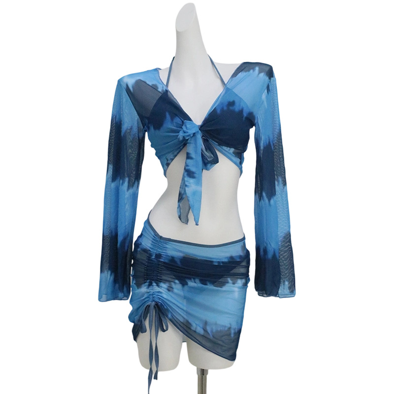 Swimsuit women bikini four-piece set, new conservative long-sleeved, sun protection, slimming, hot spring swimsuit women -107083 Item Picture