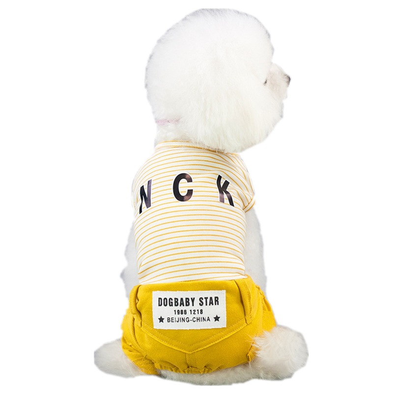 Amazon Spring/Summer 19 new pet four-legged clothes, dog casual striped pants, thin cat and dog clothes Item Picture