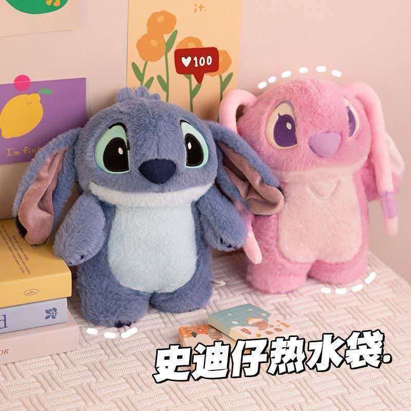 新款冬日用史迪仔热水袋注水可爱毛绒暖手宝学生卡通高颜值暖水袋
