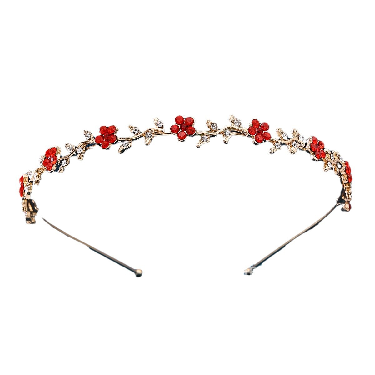High-end, fresh and elegant floral individual packaging, Korean-style ancient female costume white hairband, rhinestone headband and headwear Item Picture