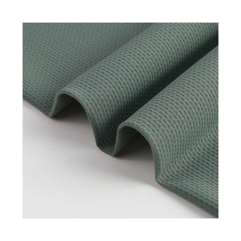 锦氨华夫格面料锦纶速干高弹提花面料休闲T恤商务POLO衫面料白底实物图