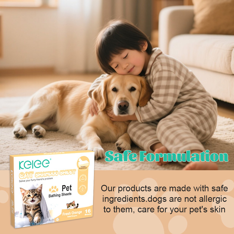 Customized bath bubble sheets for pet bathing and cleaning, softening hair source factory, exclusively for cross-border export Item Picture