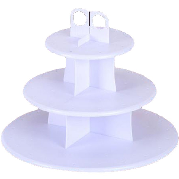 Three-layer storage rack for lollipop cake with handles, retail snack tasting rack, dessert display rack with handles Item Picture